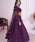 Mesmerizing Purple Party wear Heavy Lehenga Choli for Women with Dupatta Sequence Lehenga Choli In USA - ReadyToWearshop