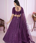 Mesmerizing Purple Party wear Heavy Lehenga Choli for Women with Dupatta Sequence Lehenga Choli In USA - ReadyToWearshop