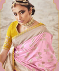 Pink Beautifully Designed Saree with blouse in ,USA Perfect for Indian wedding or party wear for women - ReadyToWearshop