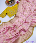 Pink Beautifully Designed Saree with blouse in ,USA Perfect for Indian wedding or party wear for women - ReadyToWearshop