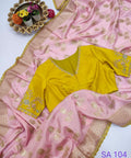 Pink Beautifully Designed Saree with blouse in ,USA Perfect for Indian wedding or party wear for women - ReadyToWearshop