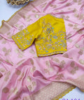 Pink Beautifully Designed Saree with blouse in ,USA Perfect for Indian wedding or party wear for women - ReadyToWearshop