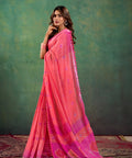 Pink Cotton Indian Wedding Wear saree with blouse in USA, Perfect for Indian Daily Wear sequins saree - ReadyToWearshop