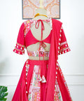Pink Digital print with kodi lace broder lehenga choli for women in USA - ReadyToWearshop