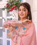 Pink Graceful Party Wear Look Pur Chinon Silk Top Plazzo & Dupatta Set For Women In USA - ReadyToWearshop