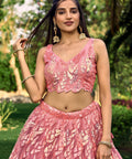 Pink Heavy Lehenga Choli for Women with Dupatta Sequence Lehenga Choli In USA - ReadyToWearshop