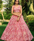 Pink Heavy Lehenga Choli for Women with Dupatta Sequence Lehenga Choli In USA - ReadyToWearshop