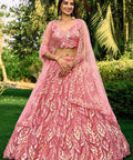 Pink Heavy Lehenga Choli for Women with Dupatta Sequence Lehenga Choli In USA - ReadyToWearshop