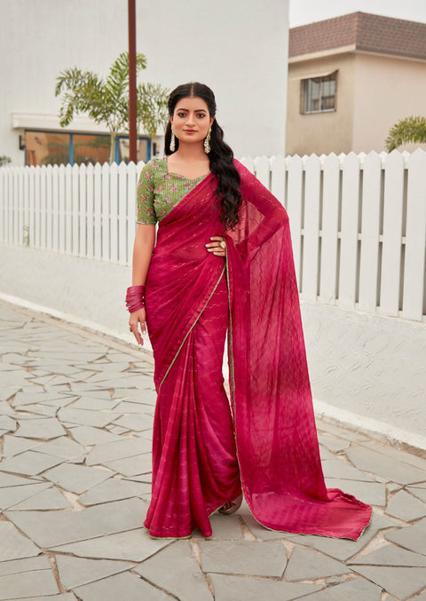 Pink indian saree with blouse in ,USA Perfect for Indian wedding or party wear for women - ReadyToWearshop