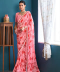 Pink Sequins Indian saree with blouse in USA, Perfect for Indian Daily wear, partywear sequins saree - ReadyToWearshop