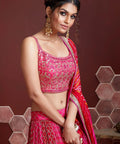 Pink Splendid Party wear Heavy Lehenga Choli for Women with Dupatta Sequence Lehenga Choli In USA - ReadyToWearshop