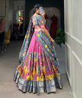 Pink Subtle shades, bold heritage: Kalamkari Dola silk charm Lehenga choli for women in wedding - ReadyToWearshop