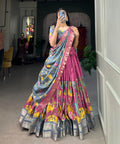 Pink Subtle shades, bold heritage: Kalamkari Dola silk charm Lehenga choli for women in wedding - ReadyToWearshop