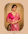 Pink Tissue Silk Indian Wedding Wear saree with blouse in USA, Perfect for Indian Wedding Wear, partywear sequins saree - ReadyToWearshop