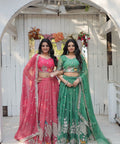 Pink traditional Embroidered work Lehenga Choli with Dupatta for women - ReadyToWearshop