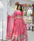 Pink traditional Embroidered work Lehenga Choli with Dupatta for women - ReadyToWearshop