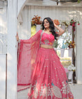 Pink traditional Embroidered work Lehenga Choli with Dupatta for women - ReadyToWearshop