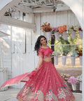 Pink traditional Embroidered work Lehenga Choli with Dupatta for women - ReadyToWearshop