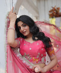 Pink traditional Embroidered work Lehenga Choli with Dupatta for women - ReadyToWearshop