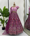 Pink Your Ethnic Wardrobe with a Gorgeous Georgette Lehenga Choli and an Intricately Embroidered Banglory Blouse For Woman - ReadyToWearshop