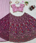 Pink Your Ethnic Wardrobe with a Gorgeous Georgette Lehenga Choli and an Intricately Embroidered Banglory Blouse For Woman - ReadyToWearshop