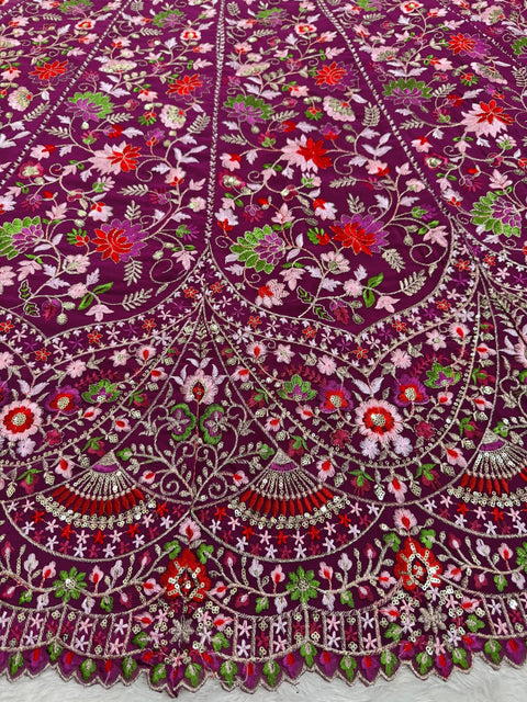 Pink Your Ethnic Wardrobe with a Gorgeous Georgette Lehenga Choli and an Intricately Embroidered Banglory Blouse For Woman - ReadyToWearshop