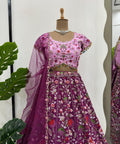 Pink Your Ethnic Wardrobe with a Gorgeous Georgette Lehenga Choli and an Intricately Embroidered Banglory Blouse For Woman - ReadyToWearshop