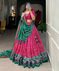 Trendy Pink navratri lehenga choli online india, Leheriya lehenga choli for women in USA - ReadyToWearshop