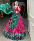 Trendy Pink navratri lehenga choli online india, Leheriya lehenga choli for women in USA - ReadyToWearshop