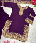 Purple Charming Party Wear Look New Top - Plazo and Dupatta With Heavy Embroidery Work For Women - ReadyToWearshop