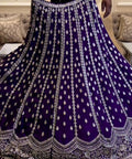 Purple Elevate Your Ethnic Wardrobe with a Gorgeous Georgette Lehenga Choli and an Intricately Embroidered Banglory Blouse For Women - ReadyToWearshop