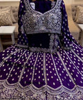 Purple Elevate Your Ethnic Wardrobe with a Gorgeous Georgette Lehenga Choli and an Intricately Embroidered Banglory Blouse For Women - ReadyToWearshop