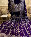 Purple Elevate Your Ethnic Wardrobe with a Gorgeous Georgette Lehenga Choli and an Intricately Embroidered Banglory Blouse For Women - ReadyToWearshop