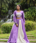 Purple Made for Navratri Season, Designer Readymade Rayon Lehenga choli Set for women - ReadyToWearshop