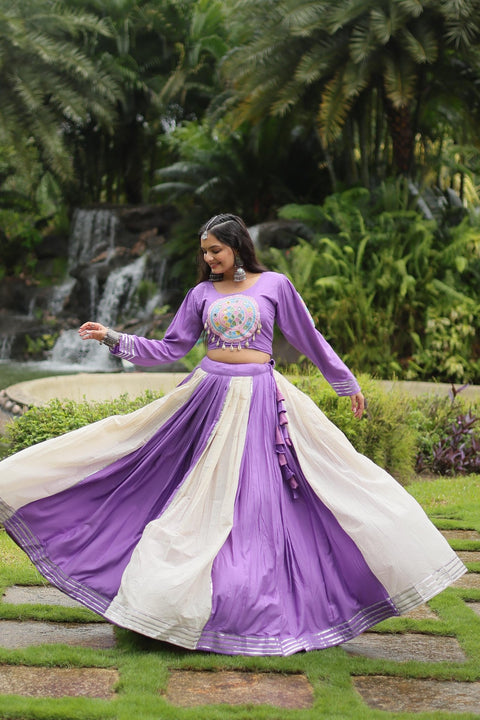 Purple Made for Navratri Season, Designer Readymade Rayon Lehenga choli Set for women - ReadyToWearshop