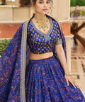Blue Artistic fancy lehenga Choli for women with Dupatta in USA - ReadyToWearshop