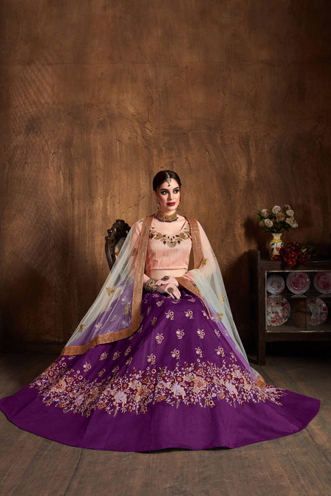 Glamorous Purple fancy lehenga Choli for women with Dupatta in USA - ReadyToWearshop