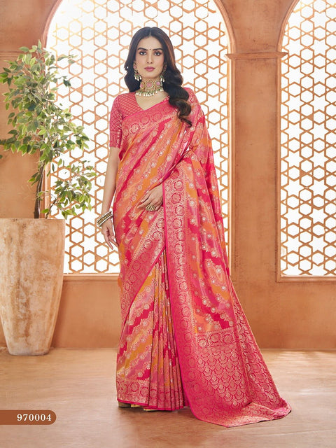 Red Banarasi Silk Saree, USA, Perfect for Indian wedding partywear sequins saree - ReadyToWearshop