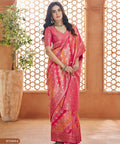 Red Banarasi Silk Saree, USA, Perfect for Indian wedding partywear sequins saree - ReadyToWearshop
