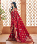 Red Banarasi Silk Saree, USA, Perfect for Indian wedding partywear sequins saree - ReadyToWearshop