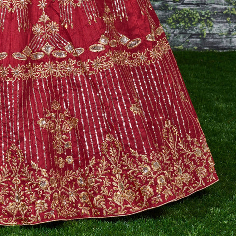 Red Flaunt your simple and pretty look with this hypnotic colored lehenga choli For Women - ReadyToWearshop