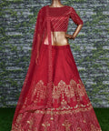 Red Flaunt your simple and pretty look with this hypnotic colored lehenga choli For Women - ReadyToWearshop
