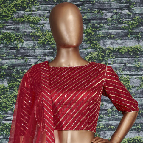 Red Flaunt your simple and pretty look with this hypnotic colored lehenga choli For Women - ReadyToWearshop