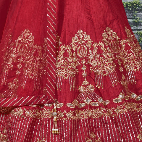 Red Flaunt your simple and pretty look with this hypnotic colored lehenga choli For Women - ReadyToWearshop