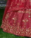Red Flaunt your simple and pretty look with this hypnotic colored lehenga choli For Women - ReadyToWearshop