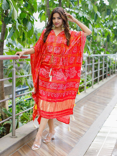 Red kaftan is perfect your style. It's your time to add this beauty to your wardrobe and rock the shaadi season - ReadyToWearshop