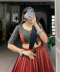 Red Navratri nights in Chanderi style In This Navratri For Women - ReadyToWearshop