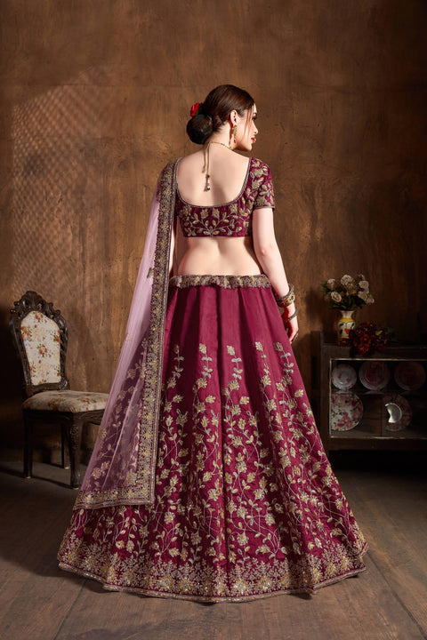 Glamorous Rubey Red fancy lehenga Choli for women with Dupatta in USA - ReadyToWearshop
