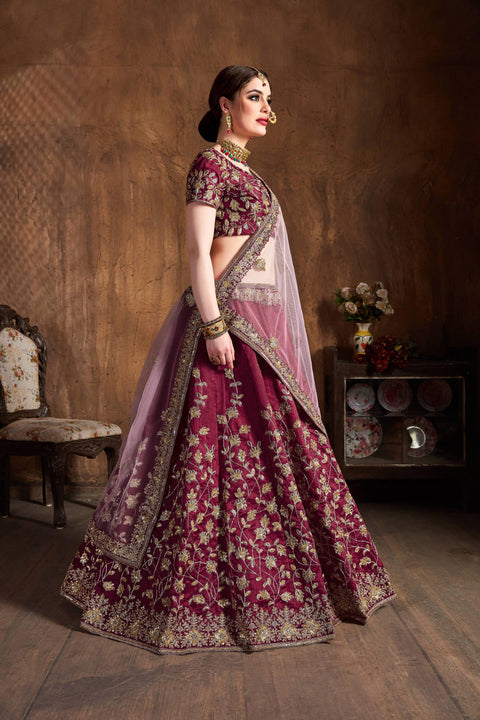 Glamorous Rubey Red fancy lehenga Choli for women with Dupatta in USA - ReadyToWearshop