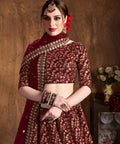 Elegant Maroon fancy lehenga Choli for women with Dupatta in USA - ReadyToWearshop